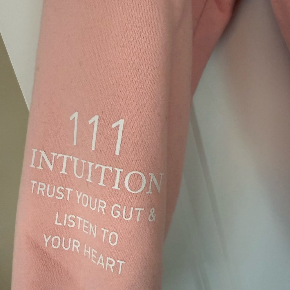 1987 Angel Number Pink Zip-Up Hoodie - Picture 2 of 3